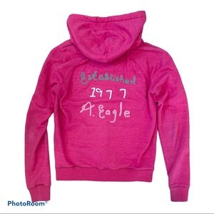 American Eagle Pink Hoodie with Front Pocket